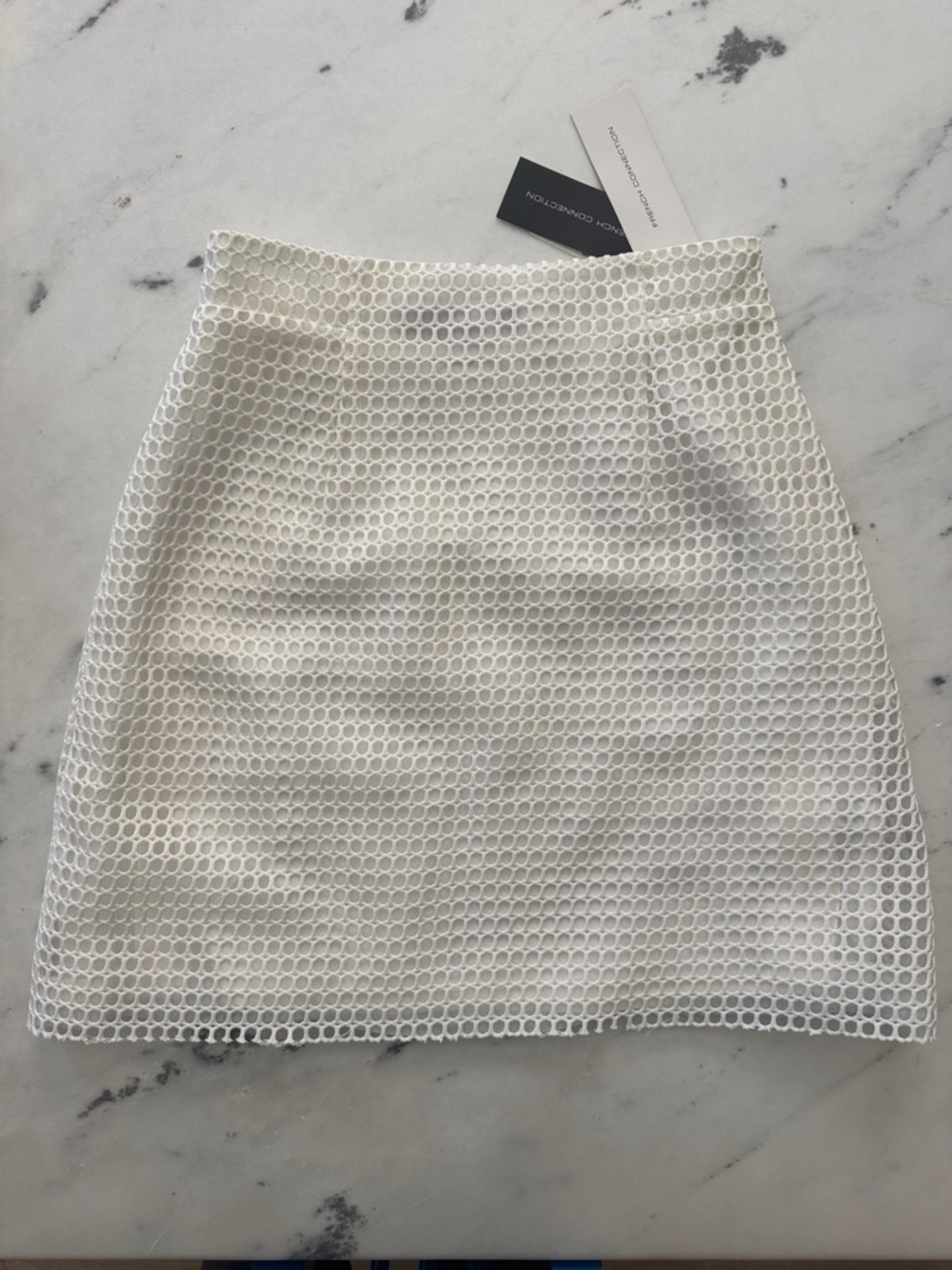 French Connection - size 6 a White Textured A-Line Skirt - new with tags